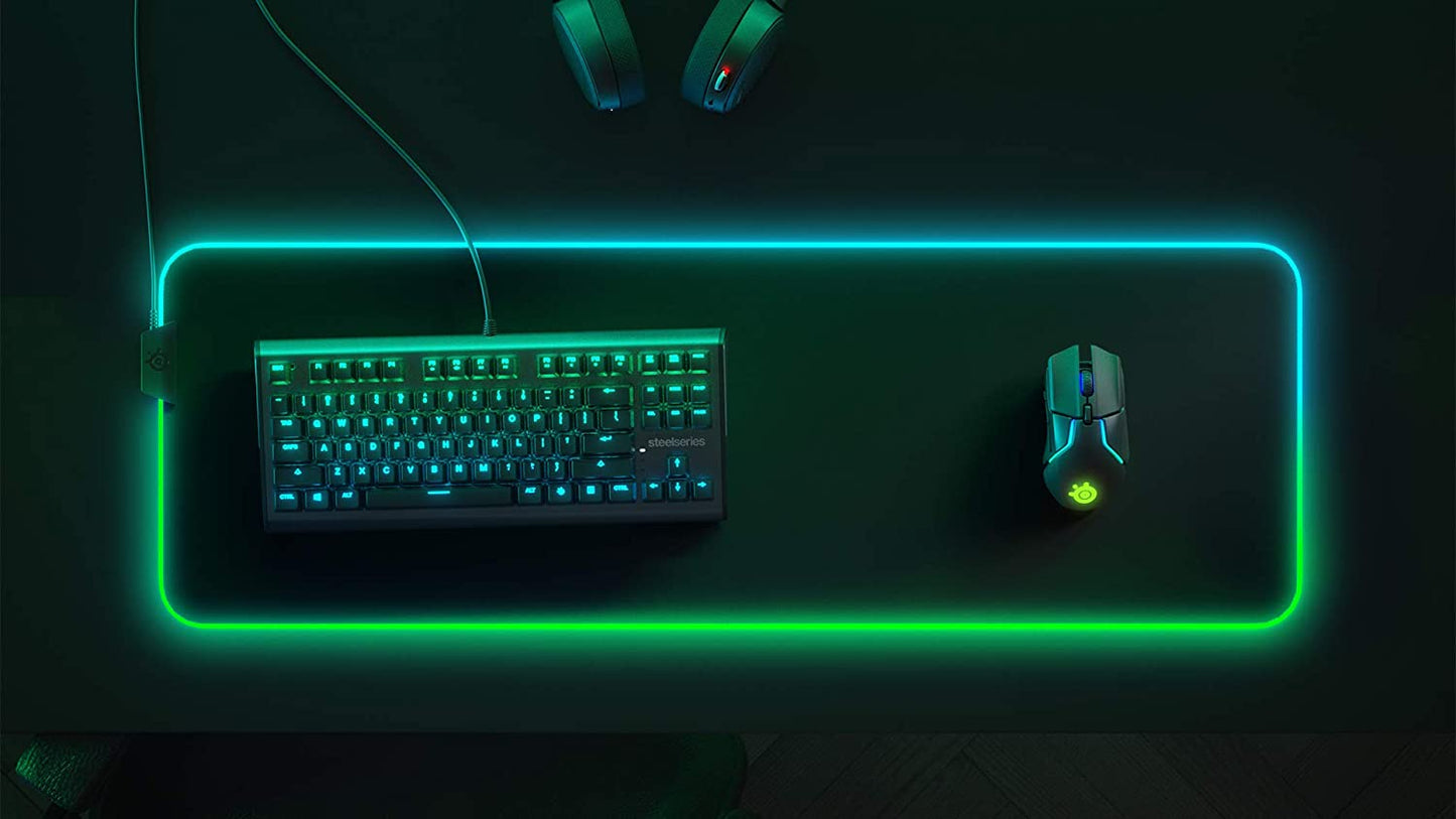 Steelseries Qck Gaming Mouse Pad - XL RGB Prism Cloth - Sized to Cover Desks